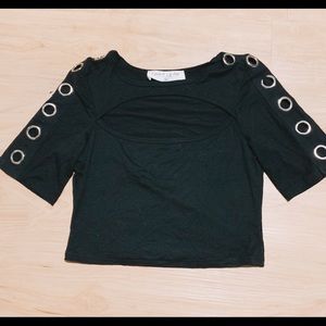 LF Emma and Sam Black Crop Top